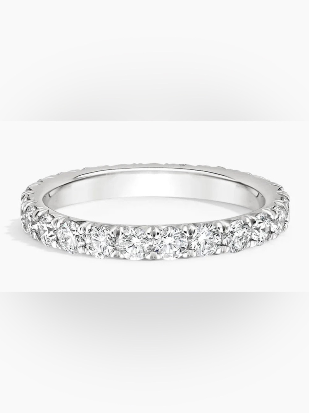 Natural Diamond-Set Eternity Band - Platinum